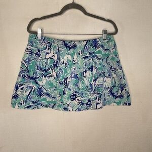 Lilly Pulitzer Madison Short Mini Skort Women Size XL Blue Elephant Appeal Beach
